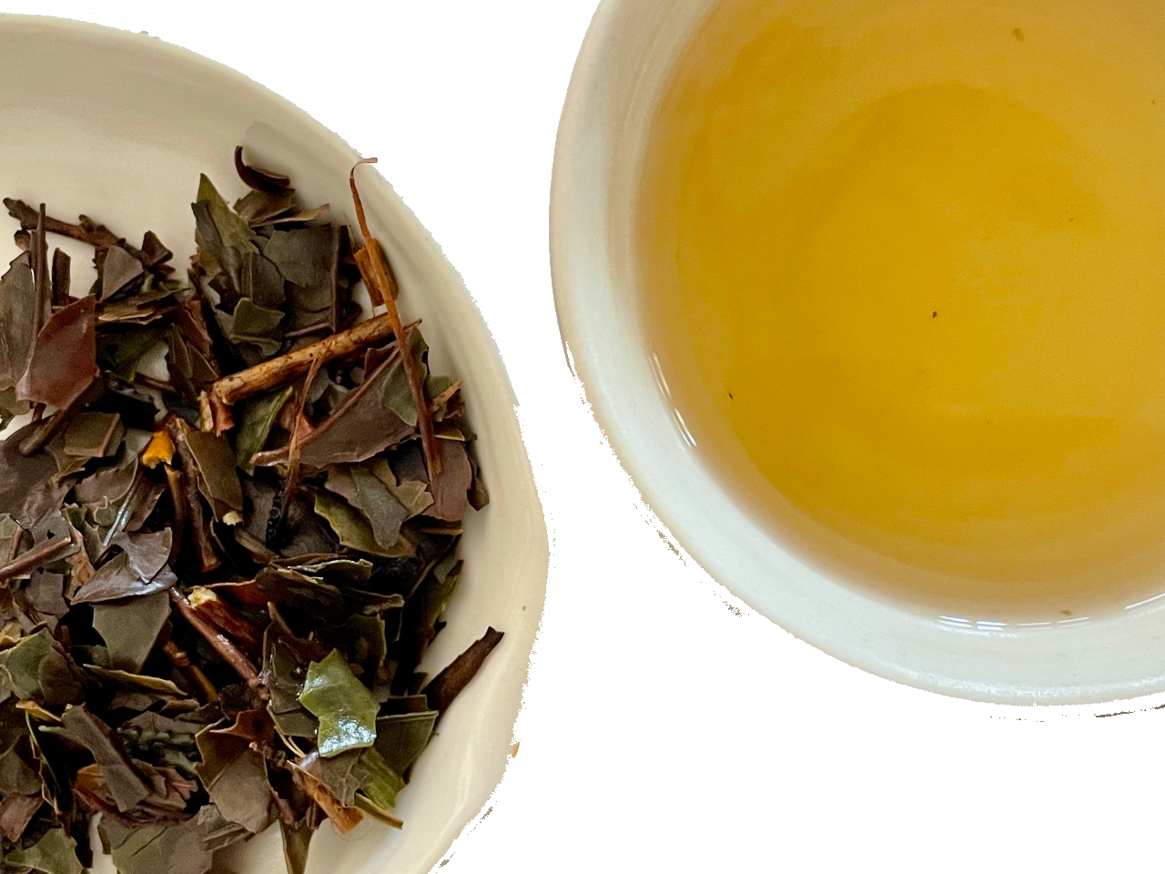 Hamacha White Tea wet leaf & liquor